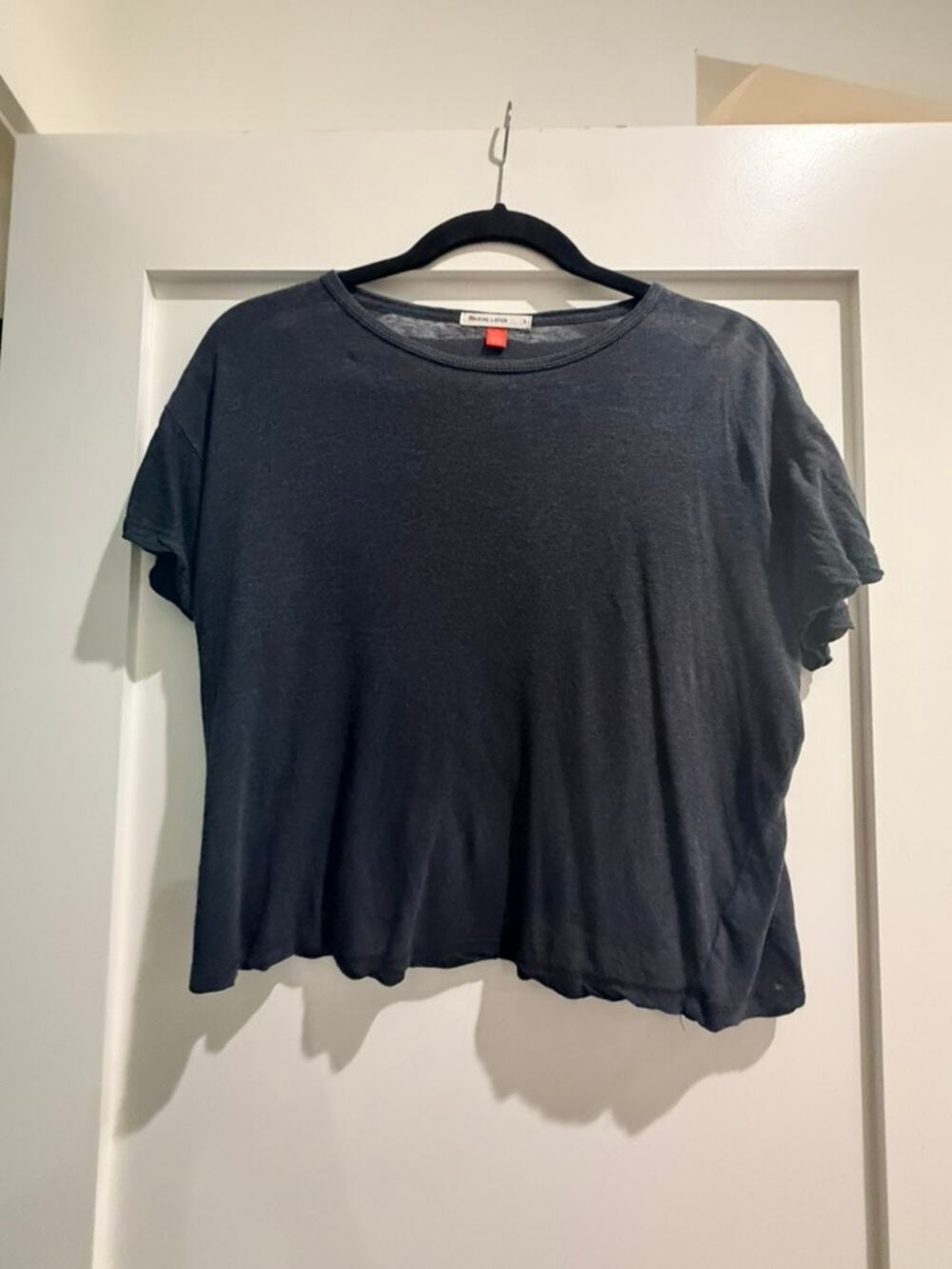 Marine Layer Black Burnt Out Cropped Boxy Tee - Size Small